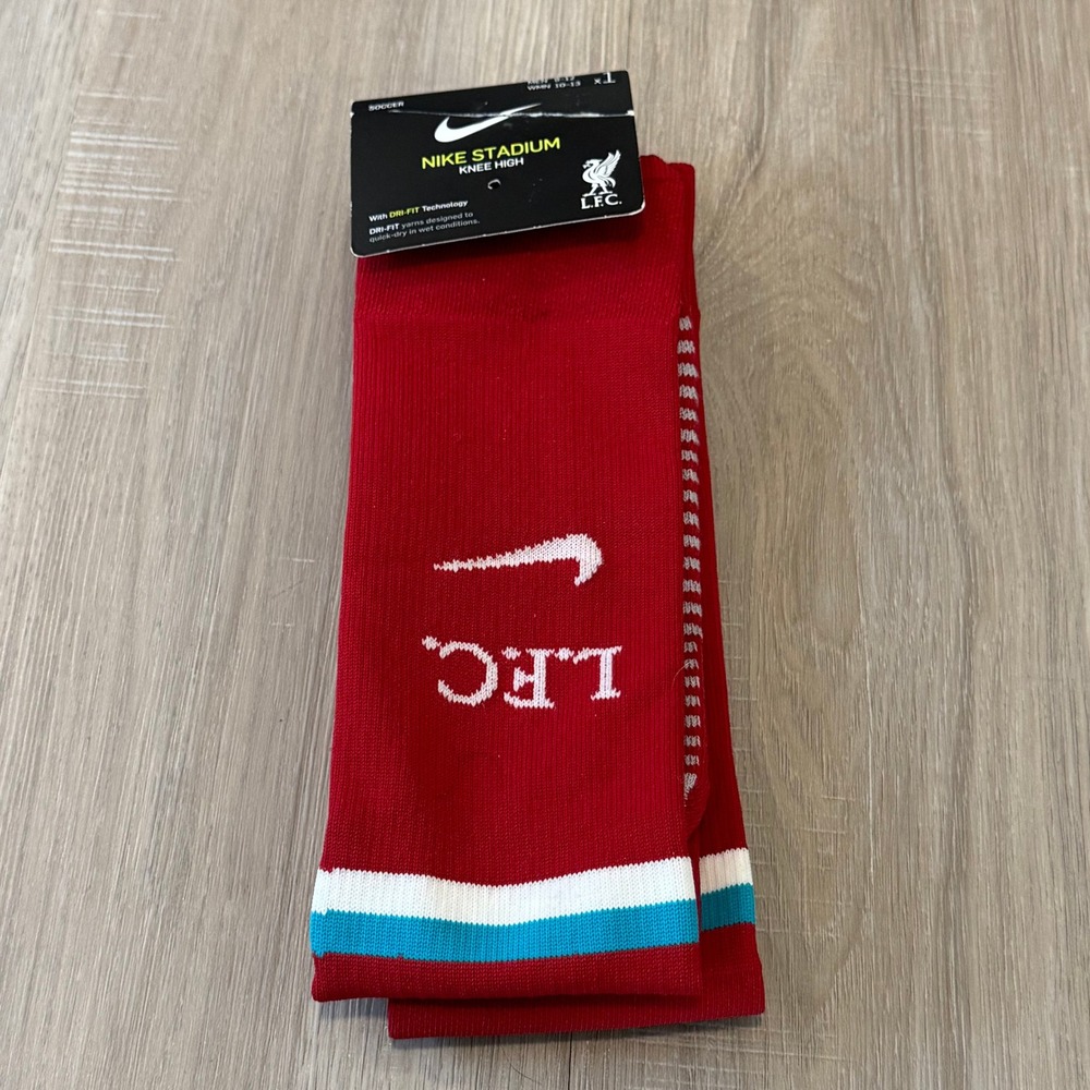 Nike Liverpool FC Stadium Knee High Soccer Socks Red LFC Dri-FIT Size L New